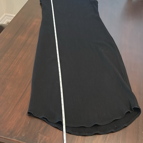 Aritzia Community Black Crew-neck Tank Ribbed Knit Sleeveless Midi Dress Size S - Picture 9 of 14